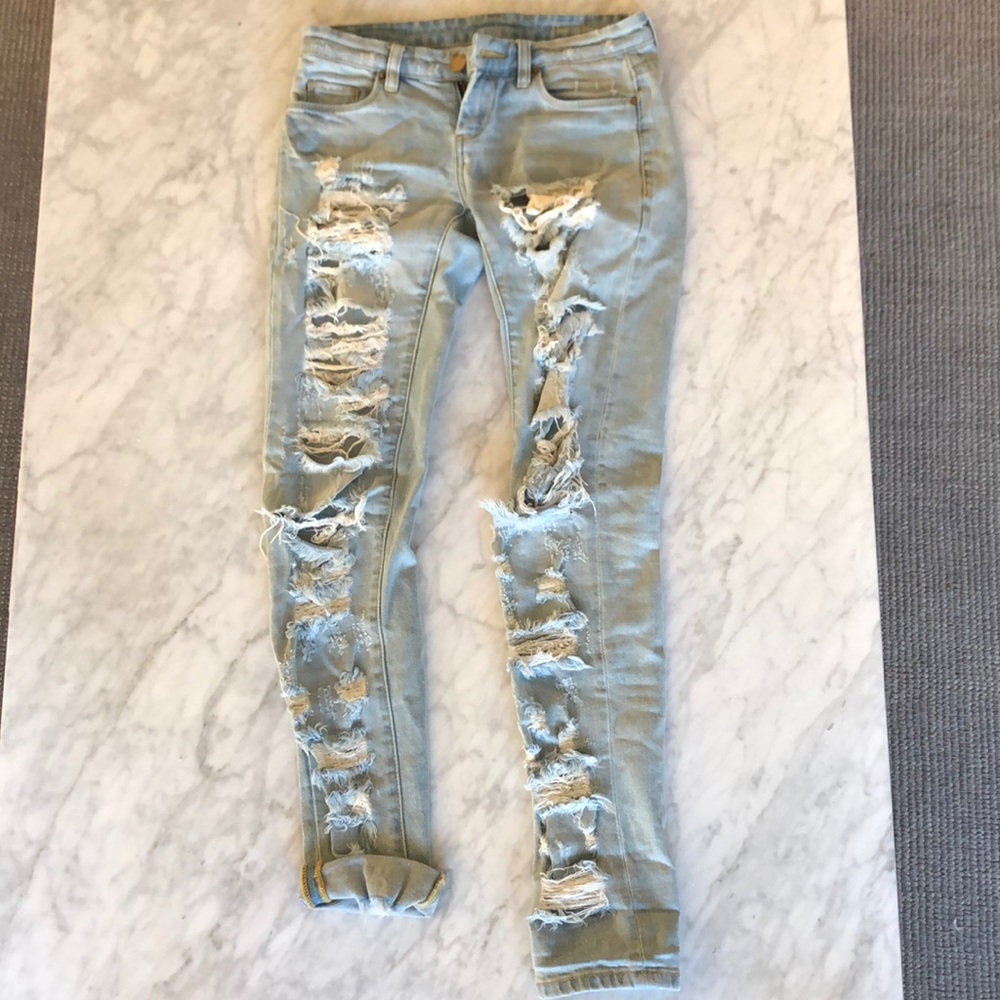 Blank NYC distressed denim skinny jeans